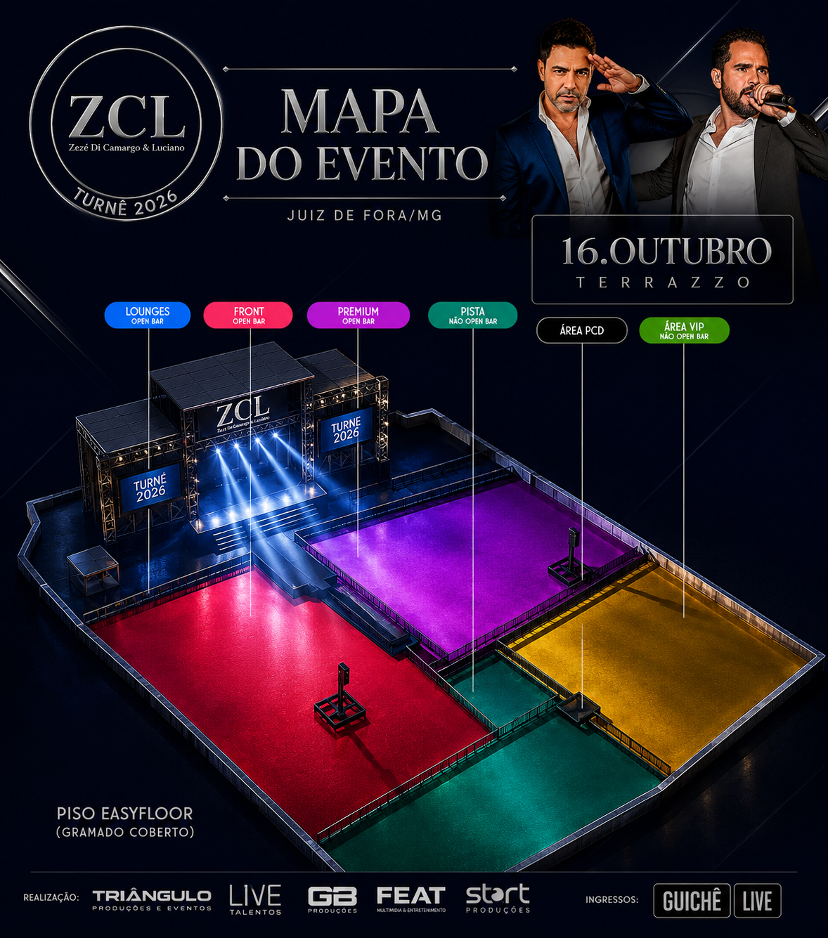 Mapa do Evento Zezé Di Camargo & Luciano - Juiz de Fora